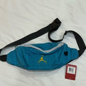 Nike Jordan Poolside Fanny Pack Blue Fury/Yellow Jumpman CrossBody Waist Bag NWT